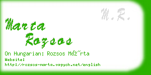 marta rozsos business card